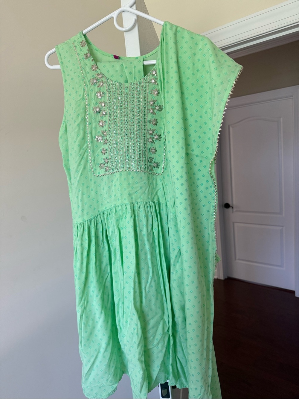 Mint Green Embroidered Formal Women's Dress with Dupatta